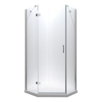 Душевая кабина Besco Viva, пятиугольная, распашная дверь левая, 90×90×195 см, хромированный профиль